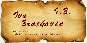 Ivo Bratković vizit kartica